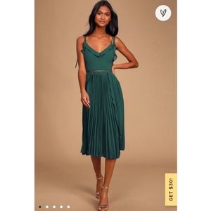 Never A Full Moment Emerald Midi Lulu's Dress